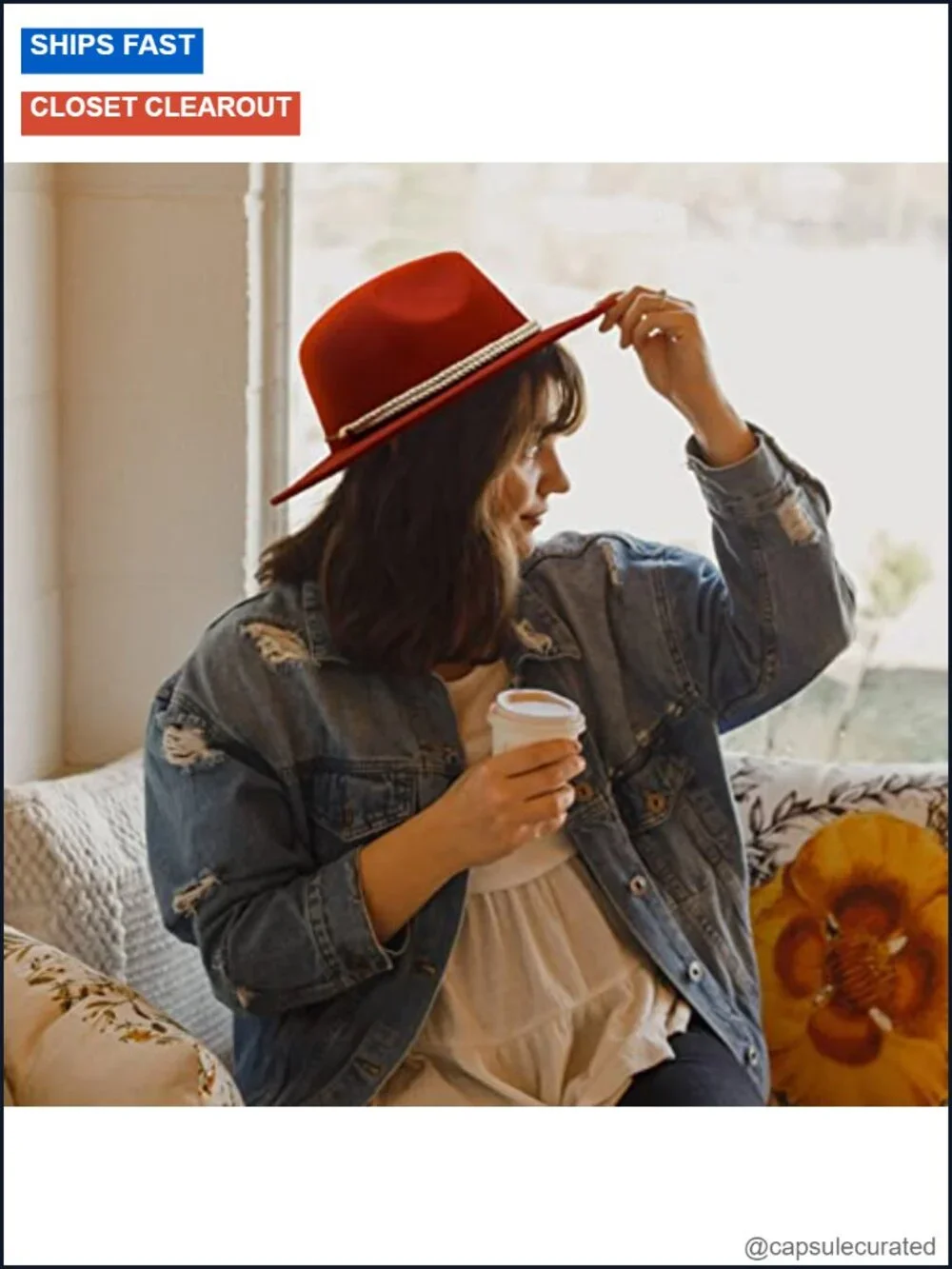 Wide Brim Felt Fedora Panama Hat Adjustable Cotton Polyester
